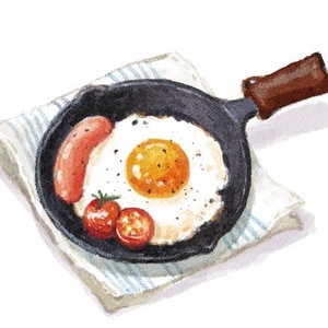 鉄のフライパンで作る目玉焼き